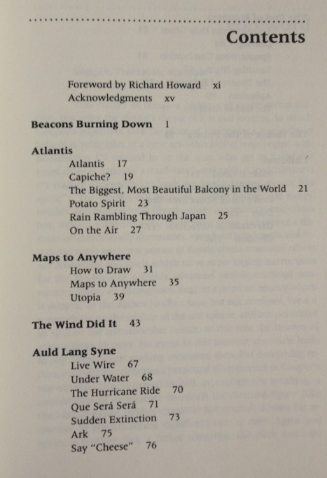 first page of table of contents